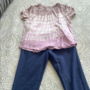 Pink Tie-Dye T-Shirt and Blue Pants Set